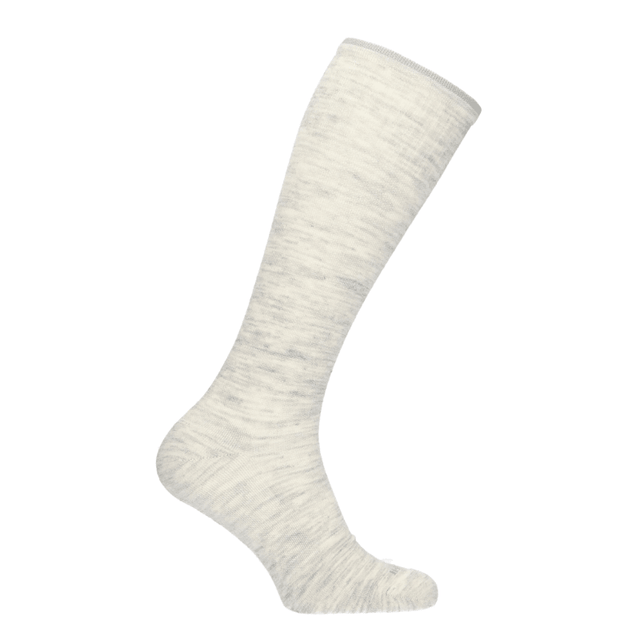 En askgrå melerad stödstrumpa för damer från Sockwell, sedd från sidan