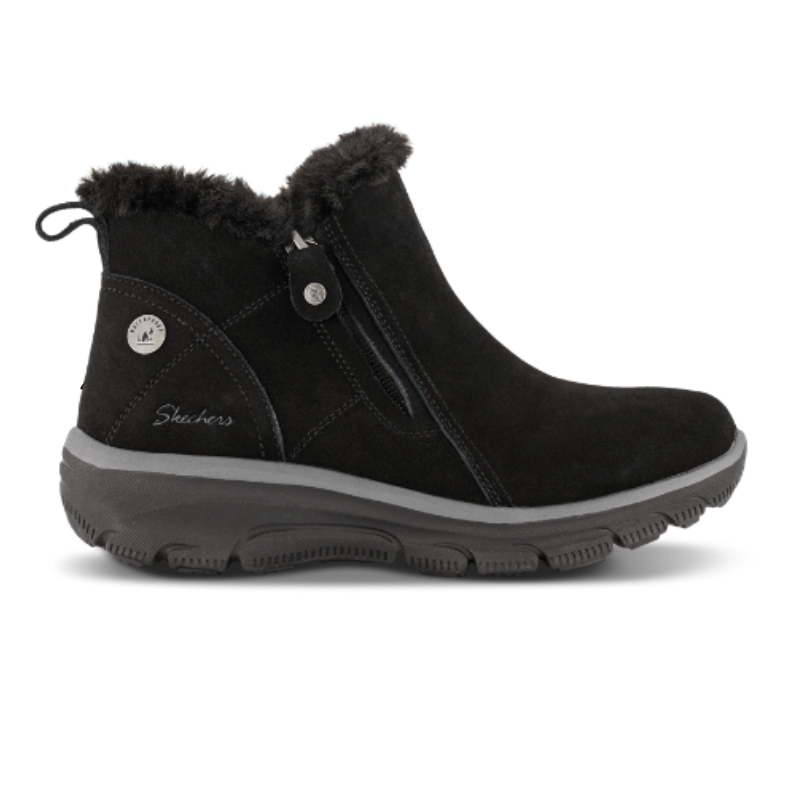 Skechers foret damestøvle - Sort