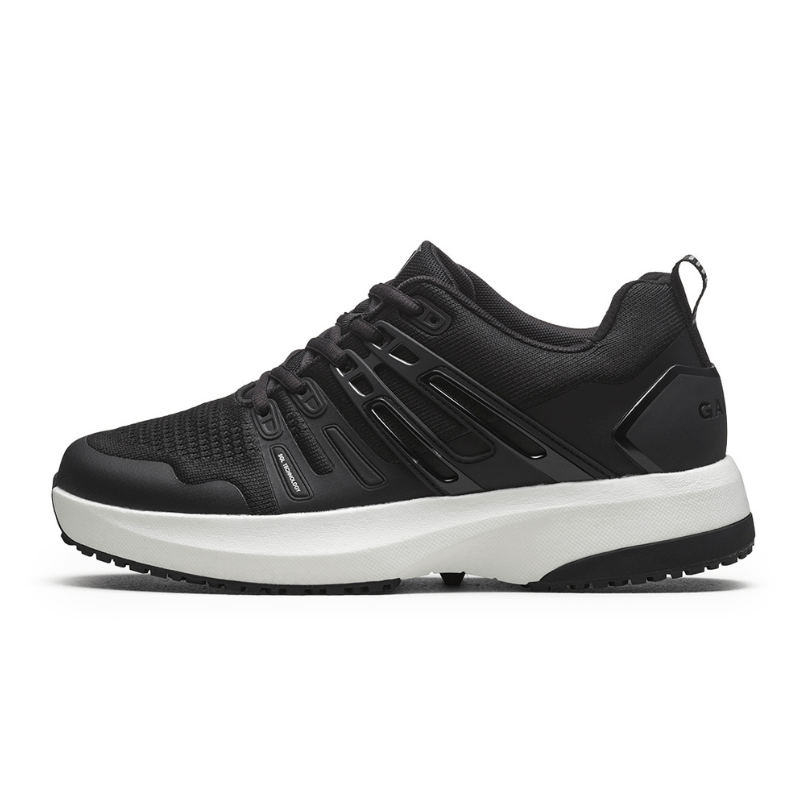 Sort Gaitline Nova Lite herresneaker fra siden med hvid mellemsål og "SGL TECHNOLOGY" detalje