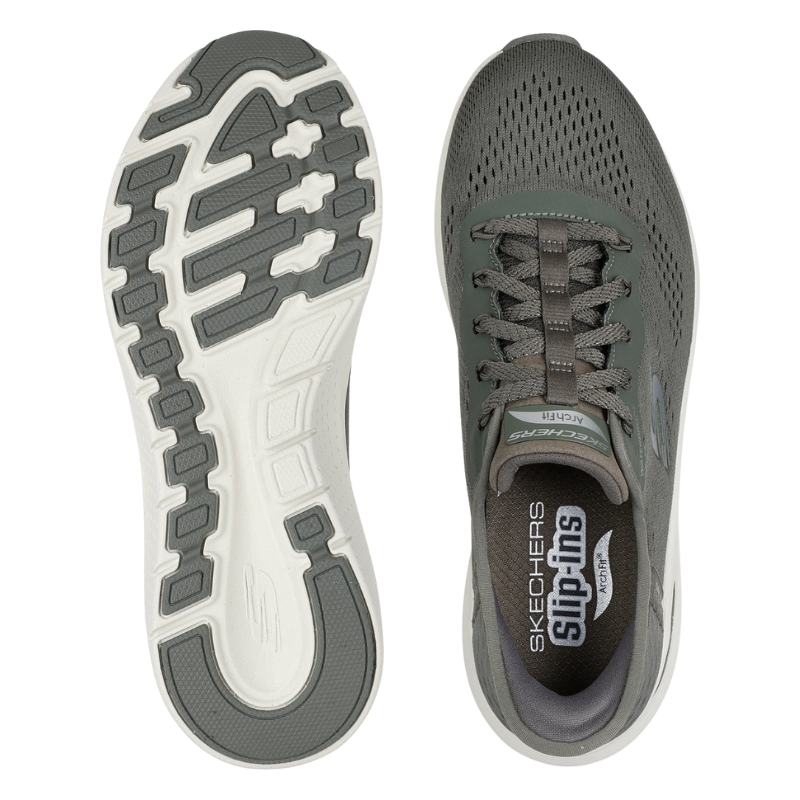 Skechers vattentät slip-in damsneaker - Oliv