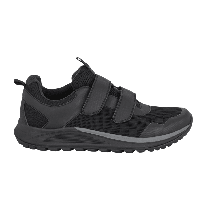 Svart Green Comfort herrsneaker med kardborreknäppning, sedd från sidan