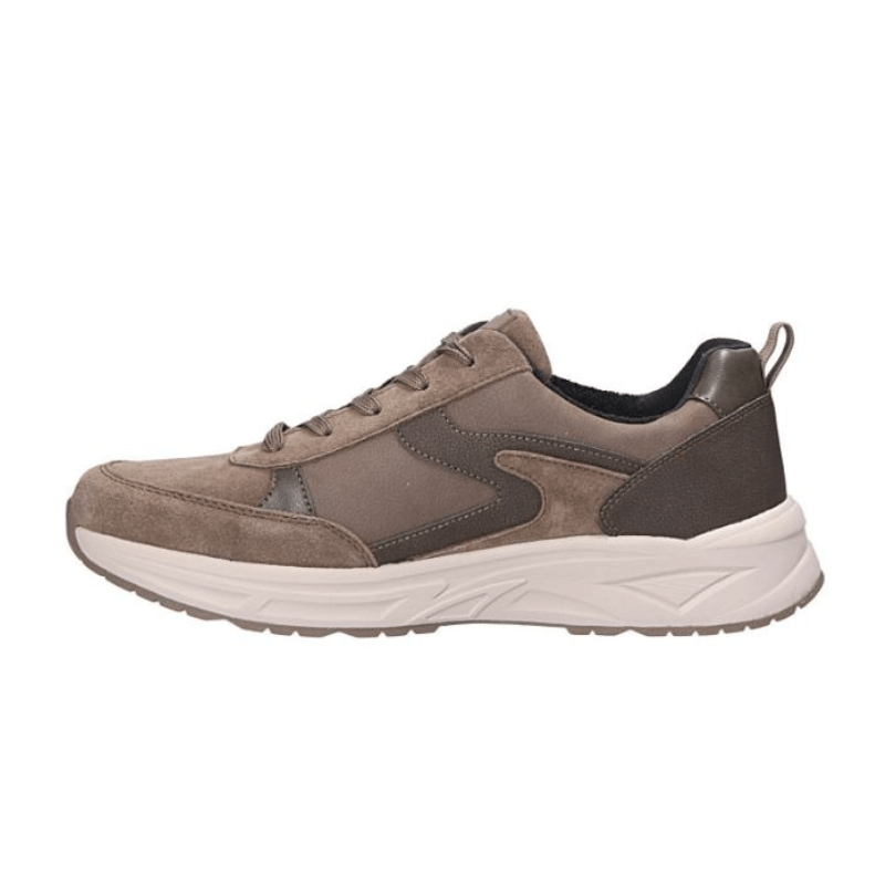 Waldläufer herresneaker i brun set fra den anden side, med snørebånd og ingen lynlås