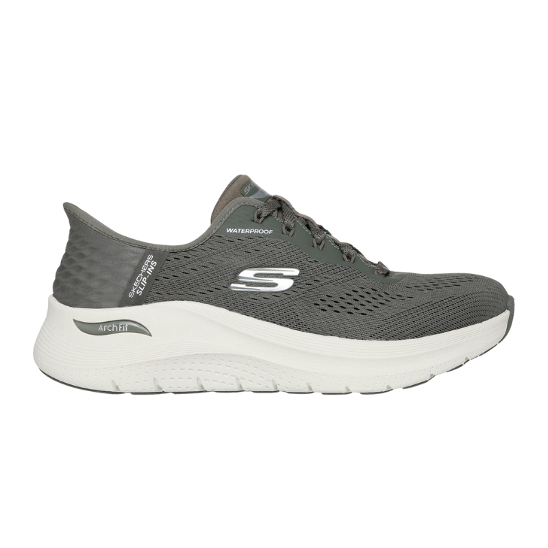Skechers vattentät slip-in damsneaker - Oliv