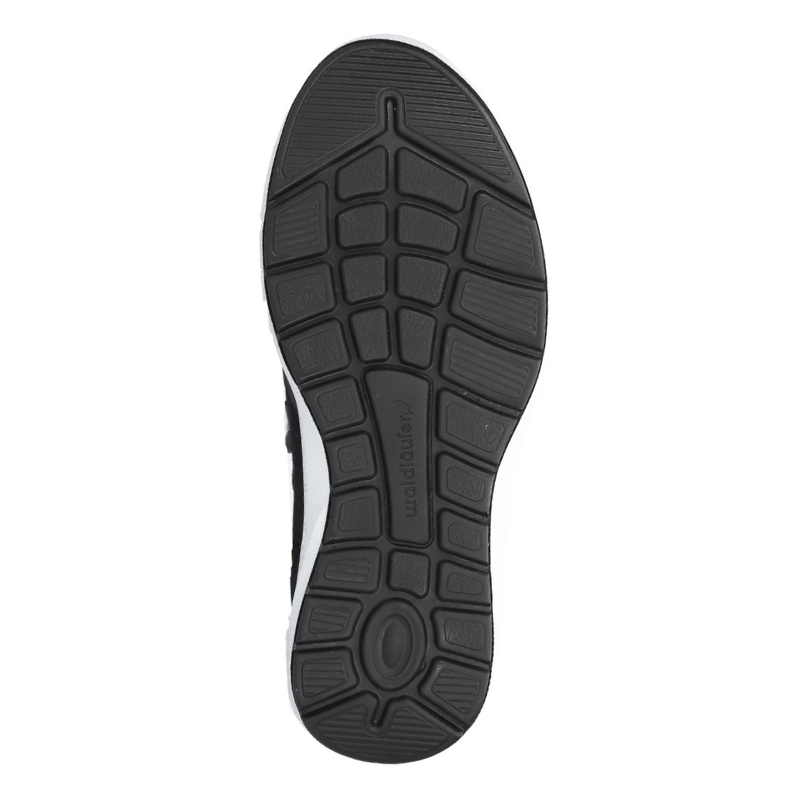 Svart yttersula på Waldläufer damsneaker med mönster för bra grepp och stötdämpning