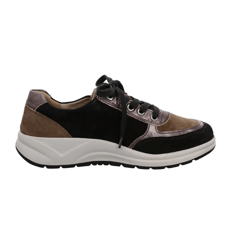 Fidelio sporty damesneaker - Sort/brun