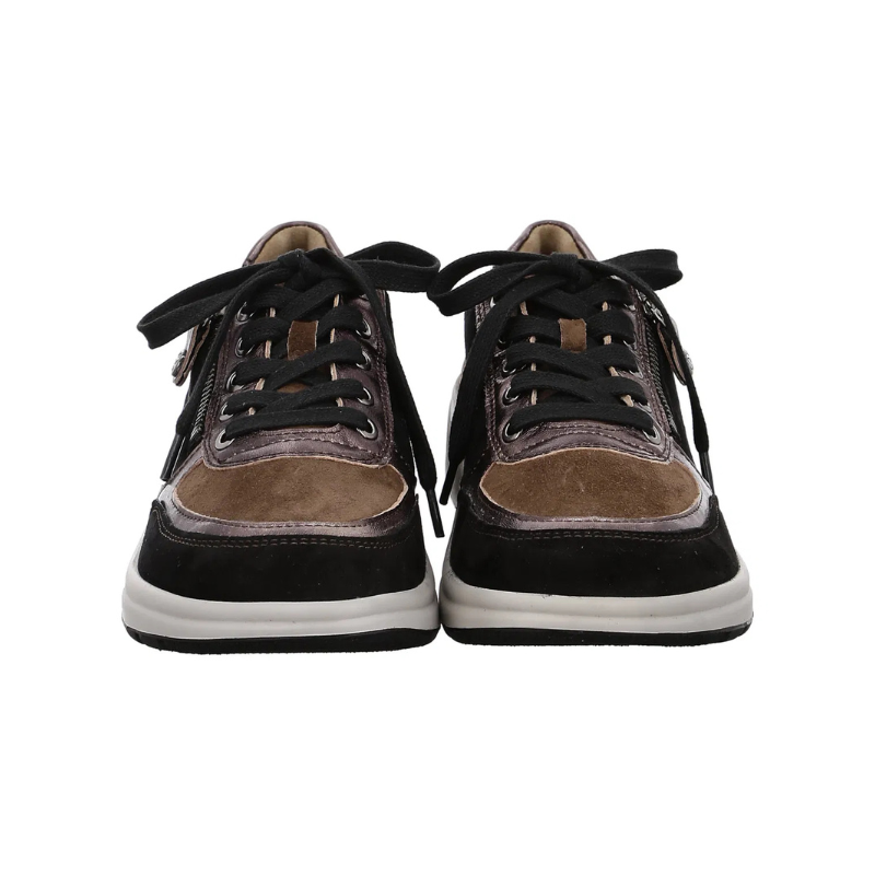 Fidelio sportig damesneaker - Svart/Brun