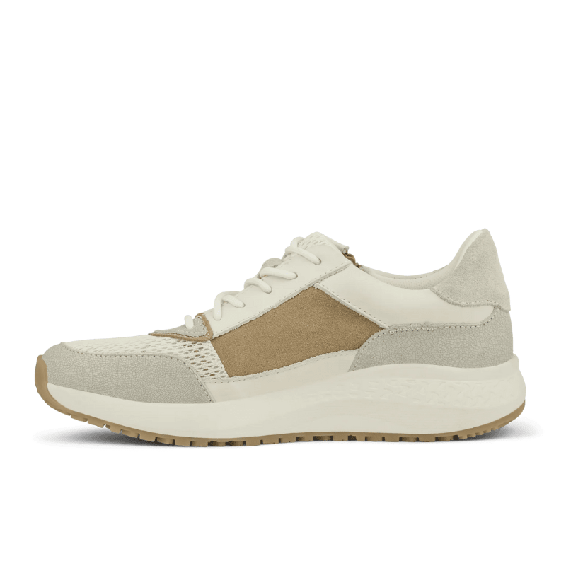 Offwhite Green Comfort damsneaker i läder och mocka, sedd från skons innersida