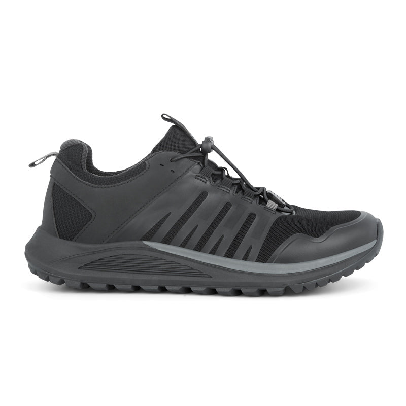 Sort Green Comfort outdoor herresko set fra siden med elastiksnørebånd og robust sål