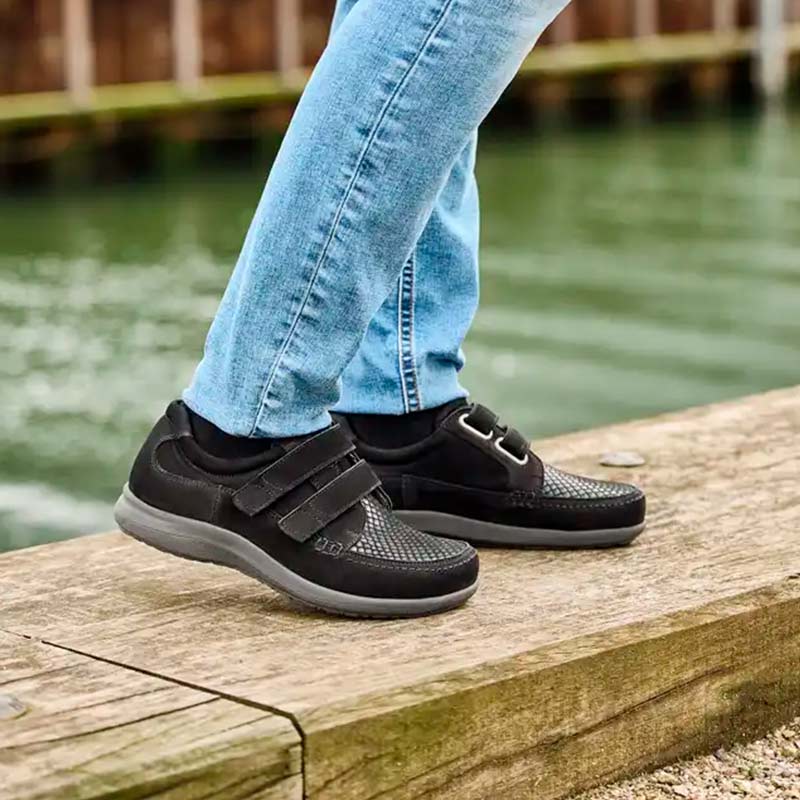 New Feet damsko med kardborre - Svart