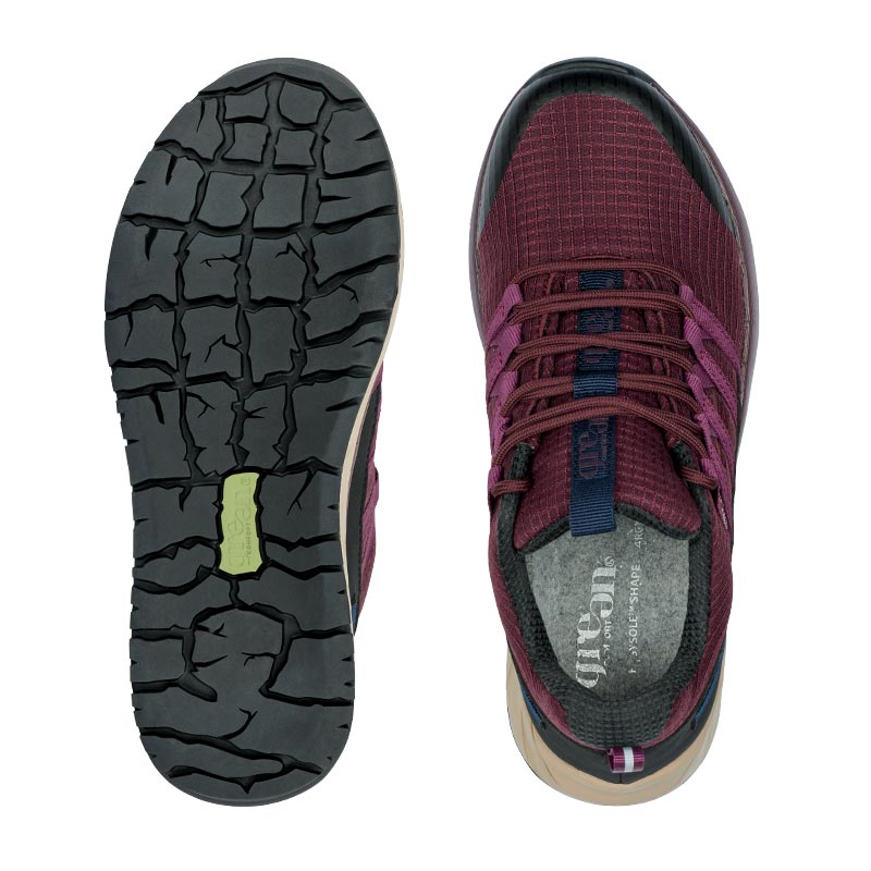 Green Comfort sportig sneaker - Vinröd