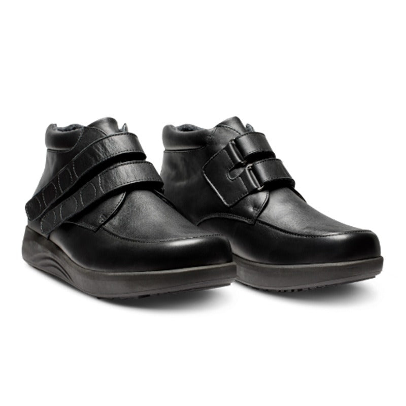 New Feet lav herrestøvle - Sort læder - Seniorshop