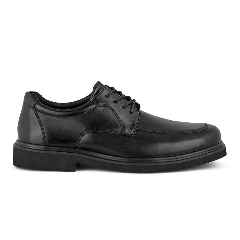Elegant sort Green Comfort herresko i læder med snørebånd, set fra siden