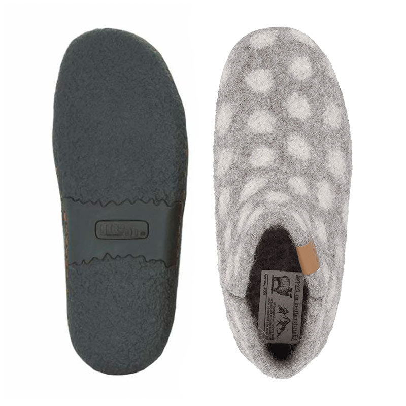 Green Comfort tofflor - Grå med prickar