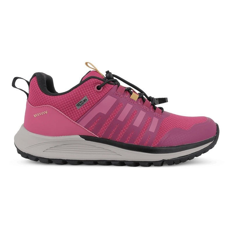 Rosa Green Comfort damsneaker med elastiska snören, sedd från sidan