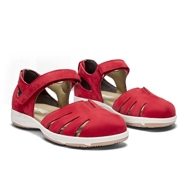 New Feet lukket damesandal - Rød - Seniorshop