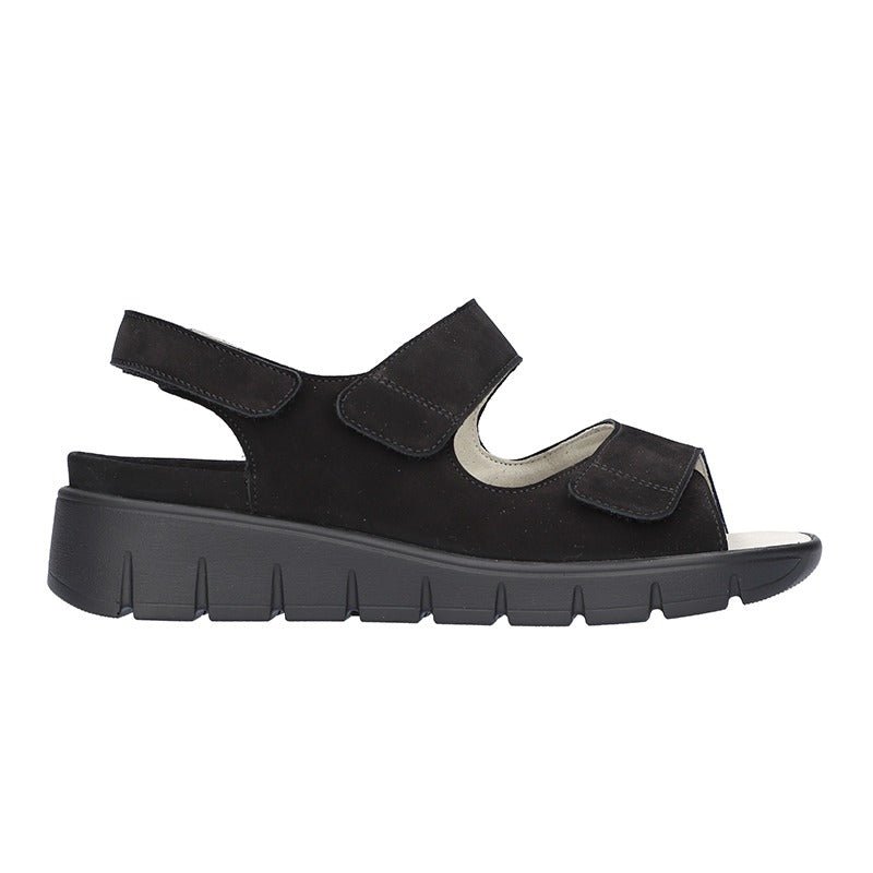 Waldläufer bred damesandal - Sort - Seniorshop