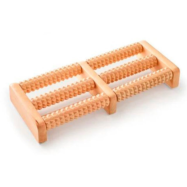 Fotmassagerulle i trä