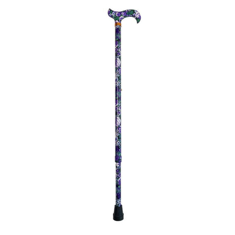 Käpp med justerbar höjd - Lila blommor