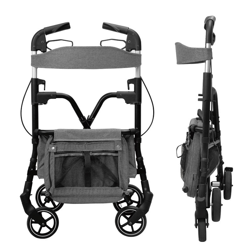 W4 rollator / indkøbsvogn - Blå - Seniorshop