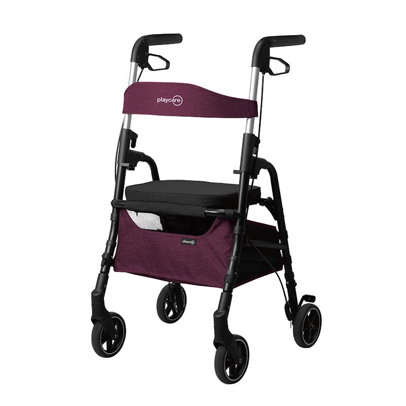 W4 rollator / indkøbsvogn - Bordeaux - Seniorshop