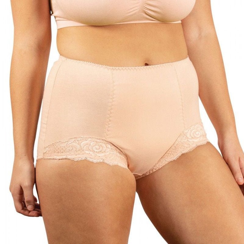 Inkontinens trusse med blonde - Beige - Seniorshop