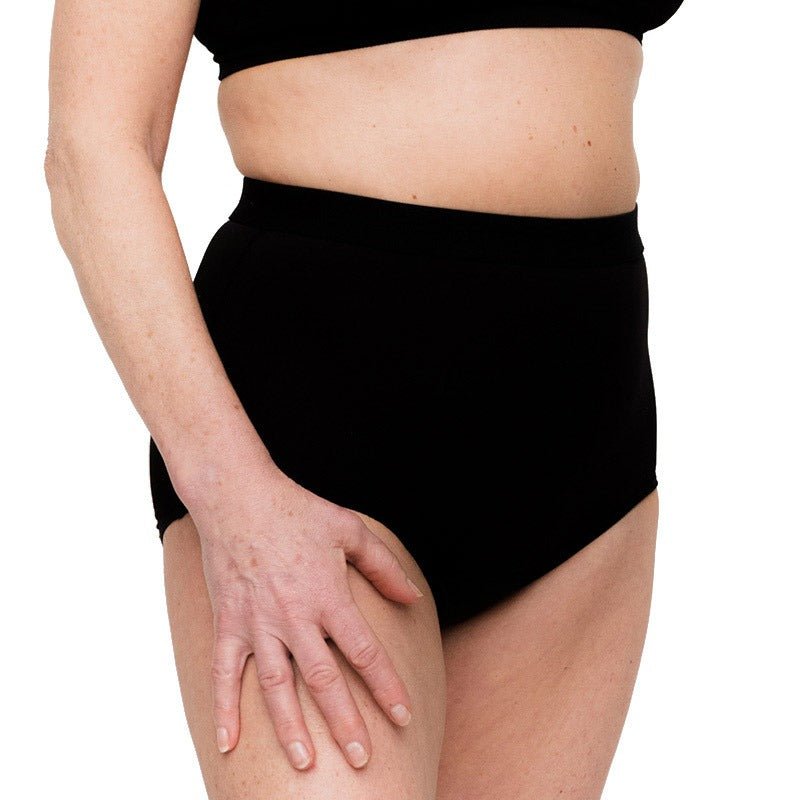 Inkontinenstrosa med hög midja - Svart mikrofiber