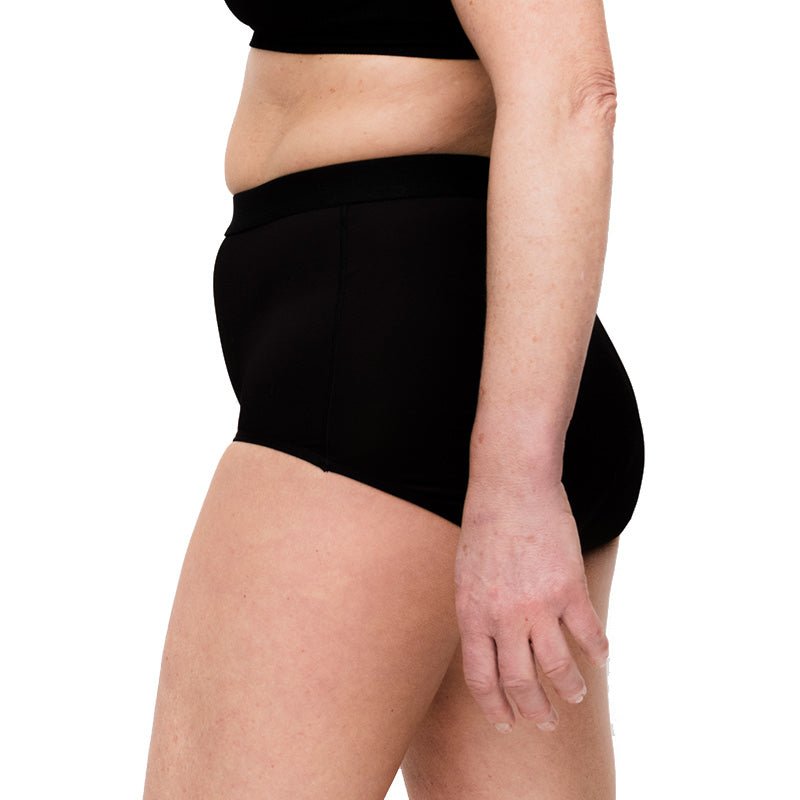 Inkontinenstrosa med hög midja - Svart mikrofiber