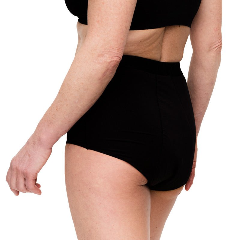 Inkontinenstrosa med hög midja - Svart mikrofiber