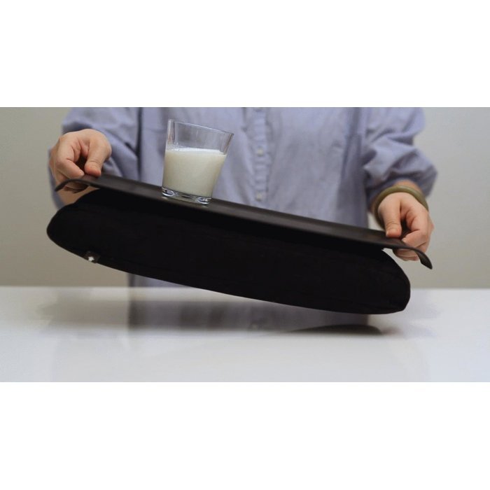 Bricka med kudde 43x23 cm - Svart