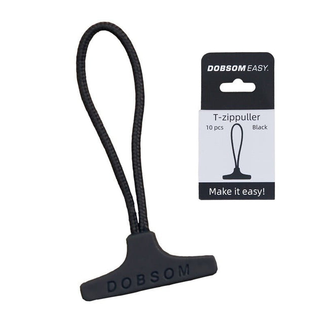 T-zip hjälp till dragkedja, Svart - 10 st