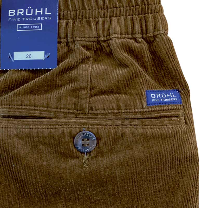 Bløde bukser med elastik - Brun fløjl