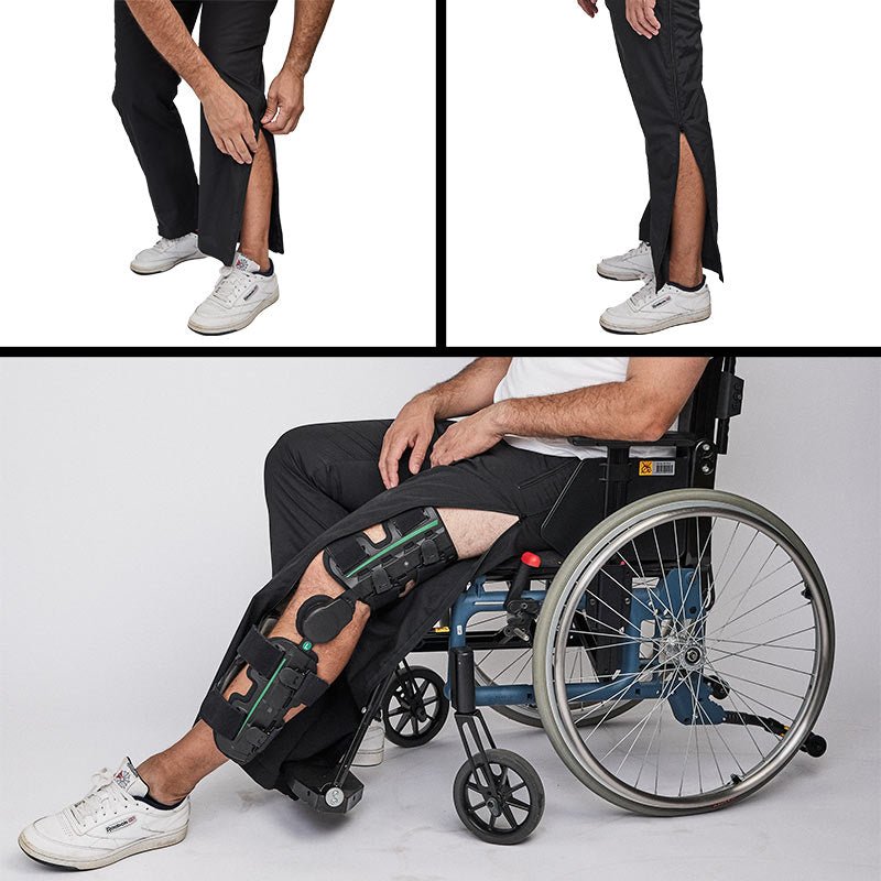 Bukser med lynlås i siden - Sort - Seniorshop