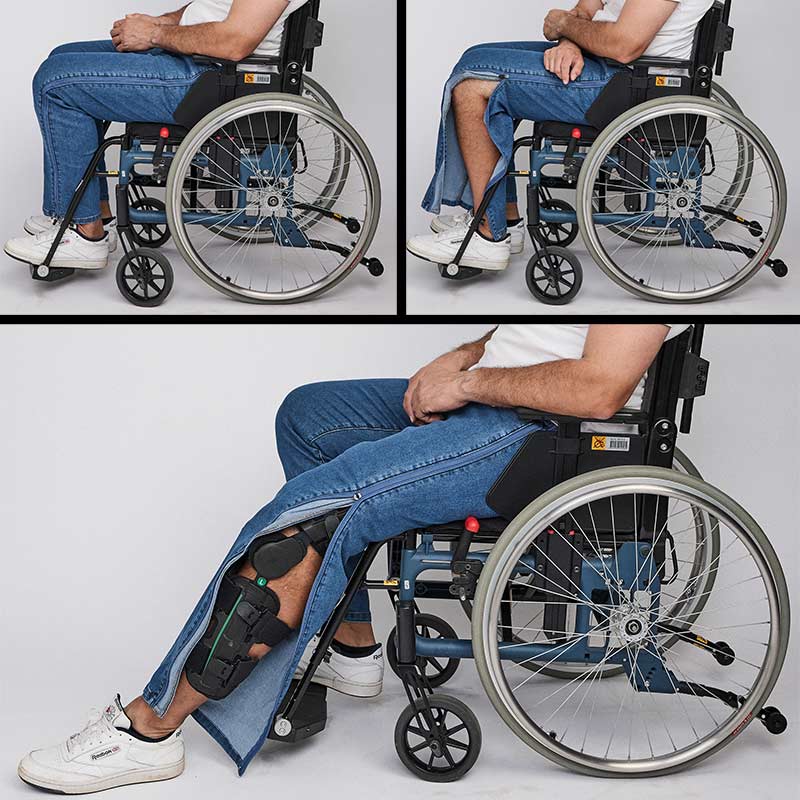 Jeans med lynlås i siden - Blå - Seniorshop