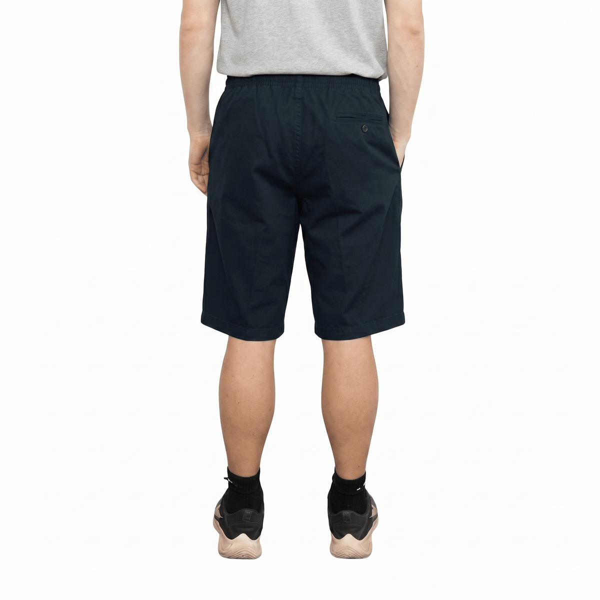 Shorts med elastik i taljen - Mørkeblå