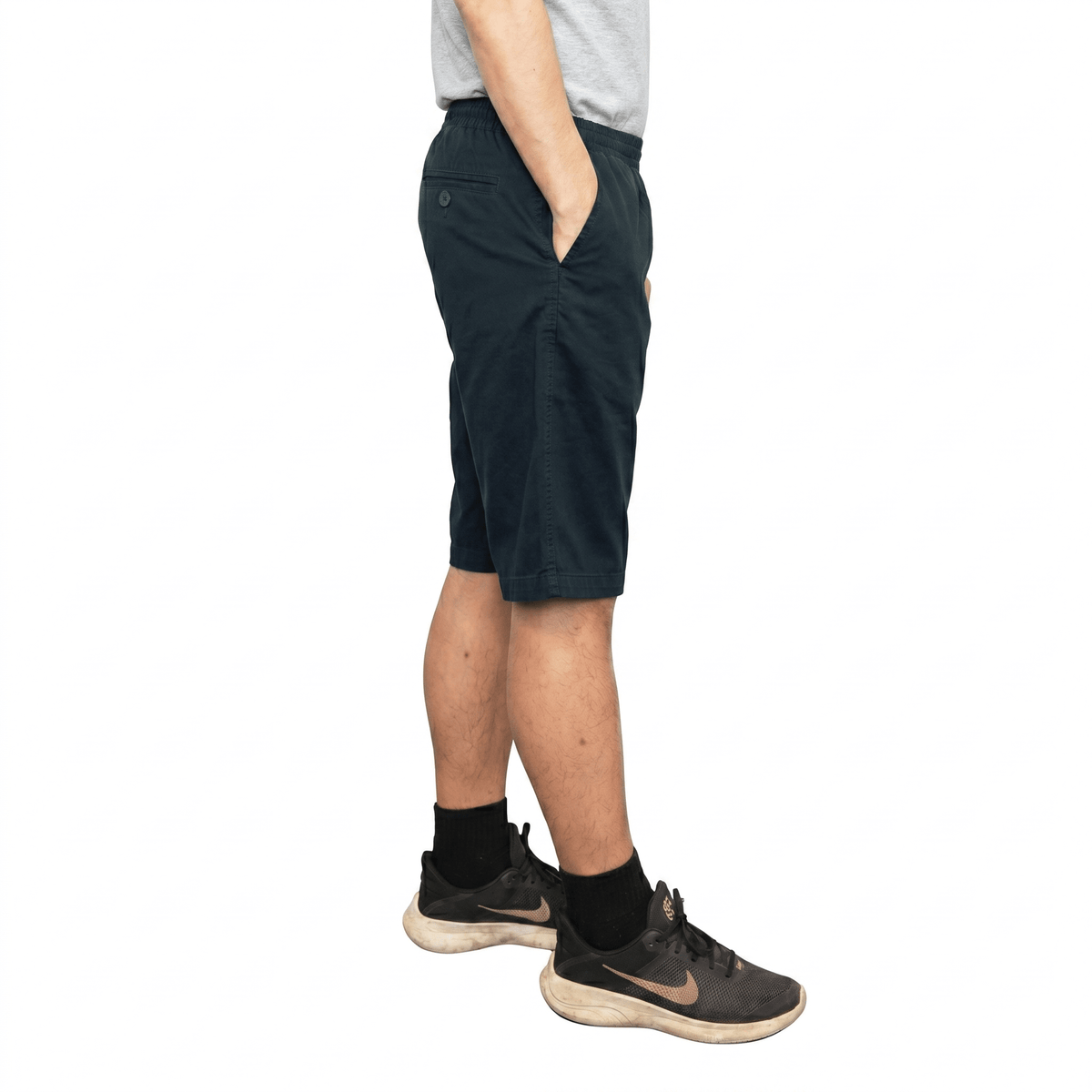 Shorts med elastik i taljen - Mørkeblå