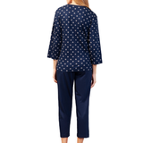 Dampyjamas med 3/4 längd - Mörkblå