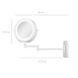 Væghængt makeup - spejl - Hvid