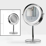 Makeup-spegel med ljus på fot, 1x / 10x förstoring