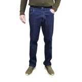 Jeans med stretch och resår i midjan, Mörkblå