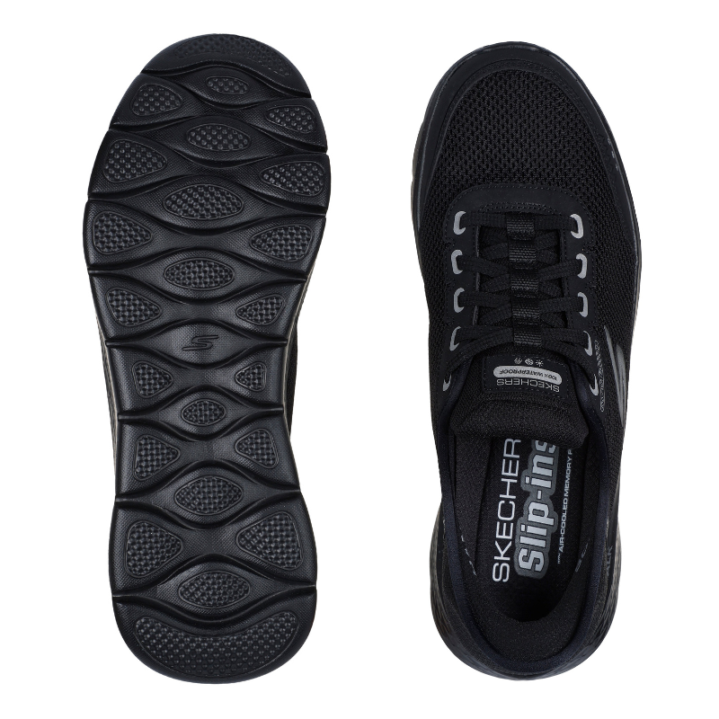 Skechers vattentät slip-in herrsko - Svart