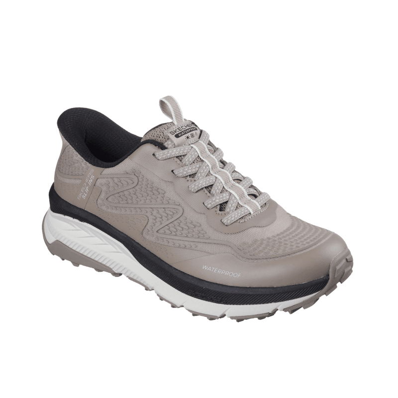 Skechers vandtæt slip-in damesneaker - Gråbrun