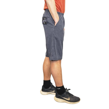 Shorts med elastisk midja, Grå/blå