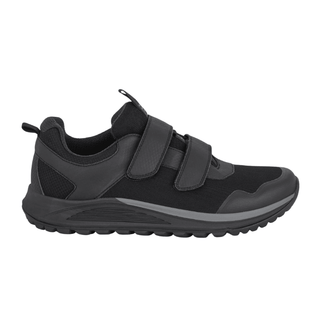 Svart Green Comfort herrsneaker med kardborreknäppning, sedd från sidan