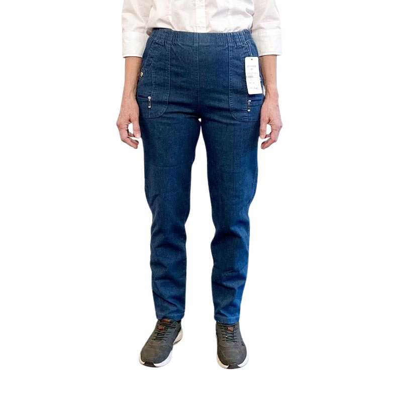 Dambyxor med resår i midjan, Blå denim