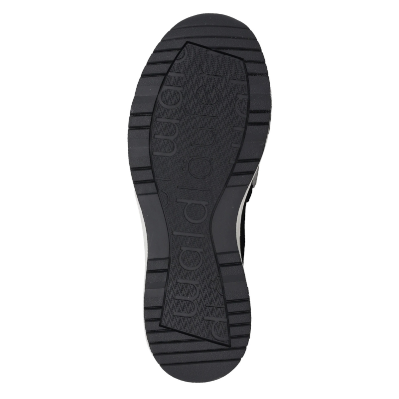 Waldläufer bred damsneaker - Svart läder