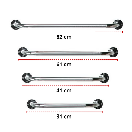 Stödhandtag i krom - Flera storlekar