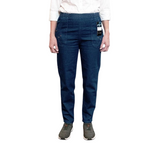 Dambyxor med resår i midjan, Mörk denim