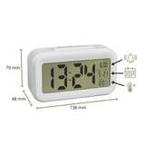 Vækkeur med LCD display - Hvid