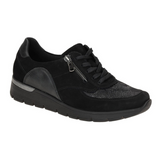 Waldläufer bred damsneaker - Svart