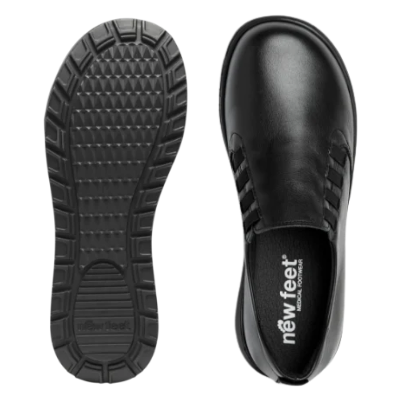New Feet damloafer med resår - Svart
